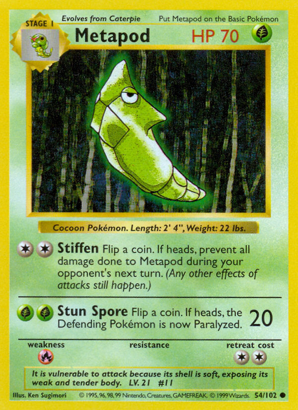 Base set Metapod #54/102 shadowless